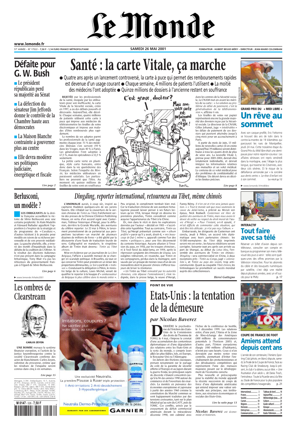 LE MONDE/PAGES&lt;UNE&gt;