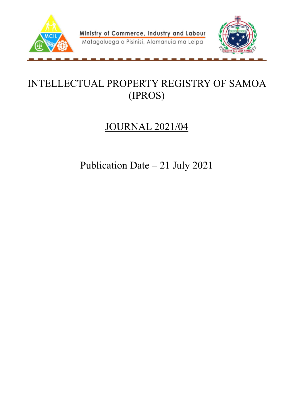 Intellectual Property Registry of Samoa (Ipros)