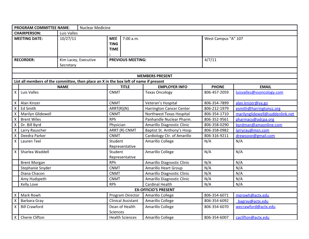 Advisory Committee Form Instructions