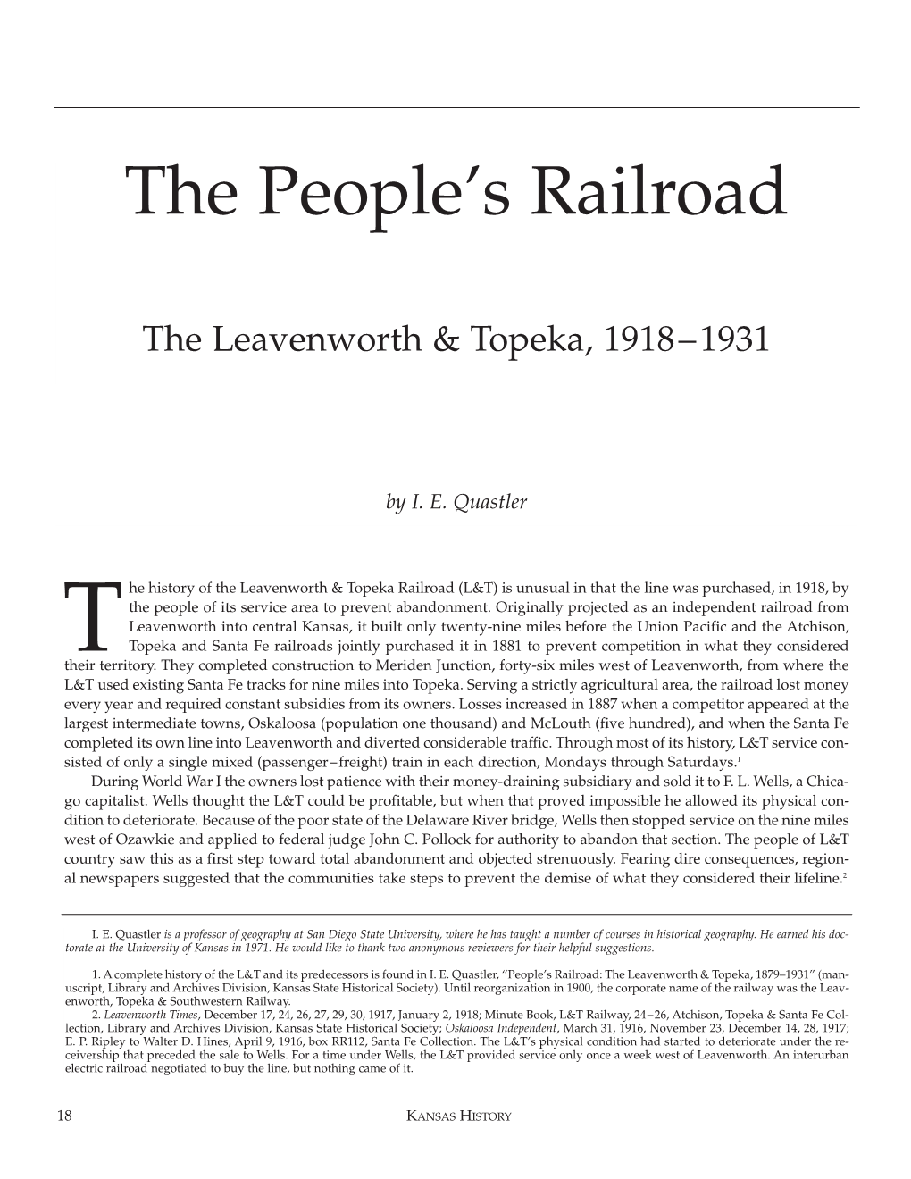 The People's Railroad