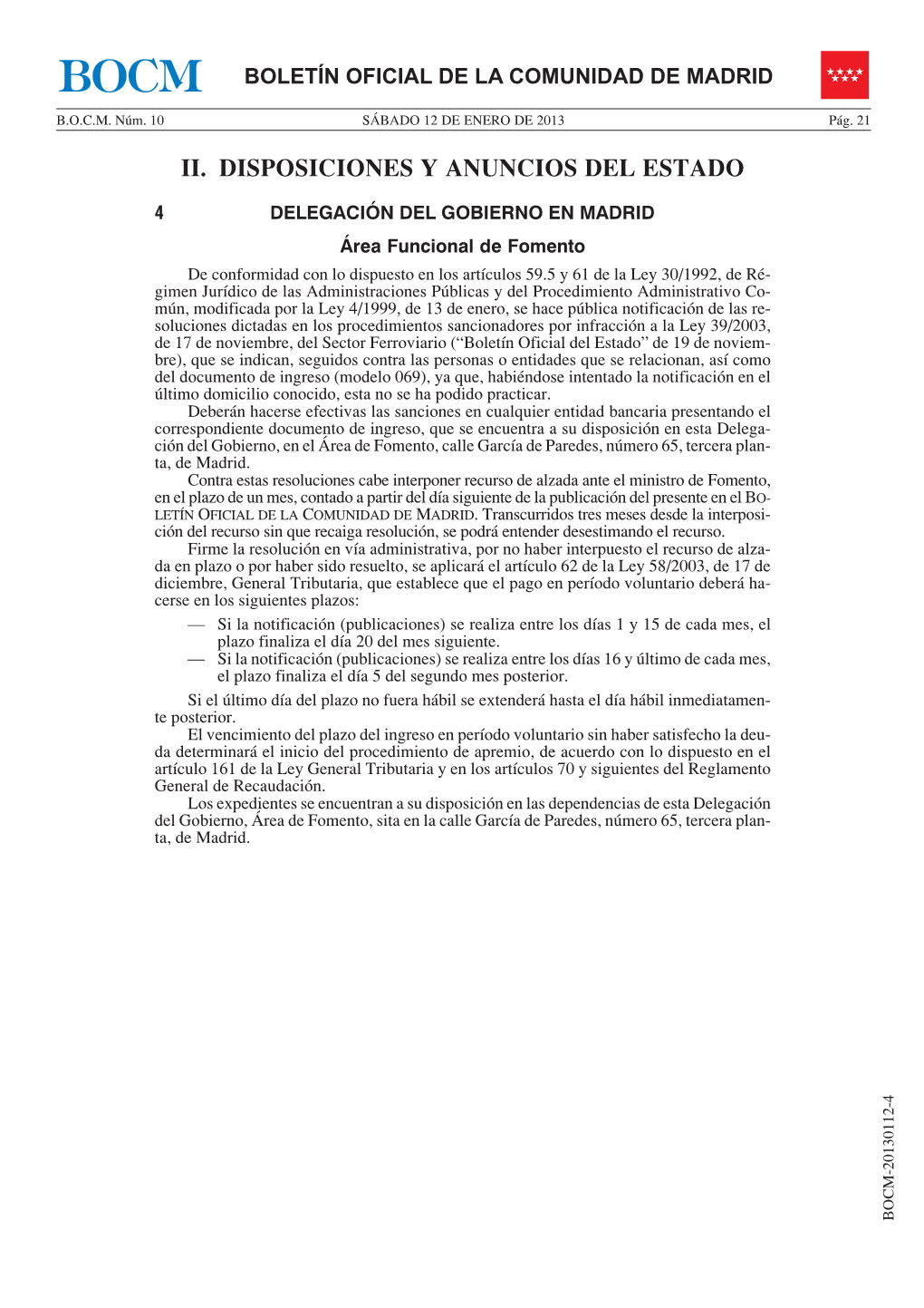 Ii. Disposiciones Y Anuncios Del Estado