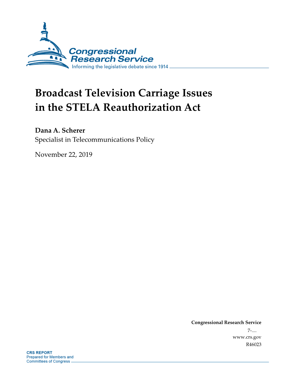 Broadcast Television Carriage Issues in the STELA Reauthorization Act