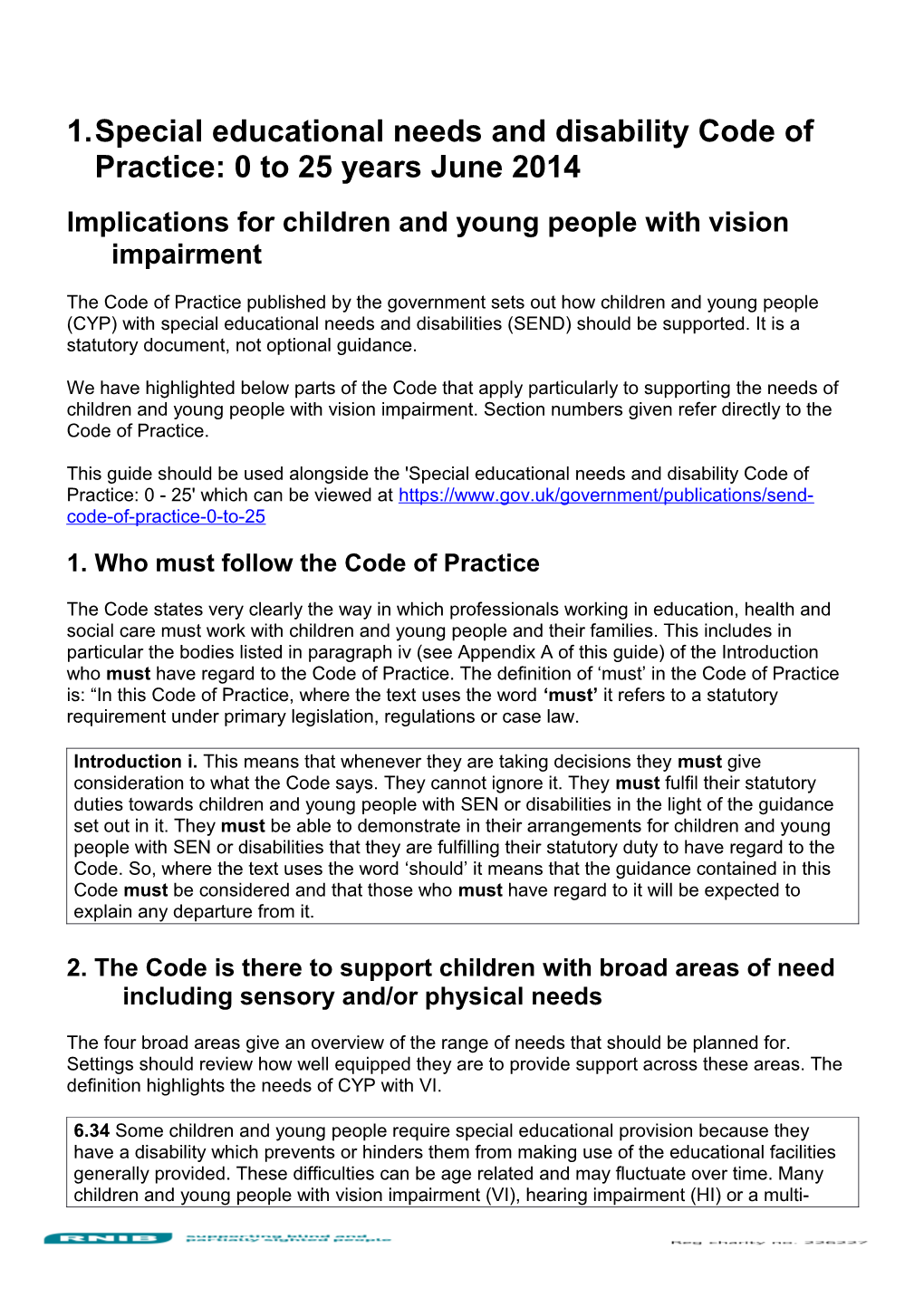 Implications for Children and Young People with Vision Impairment