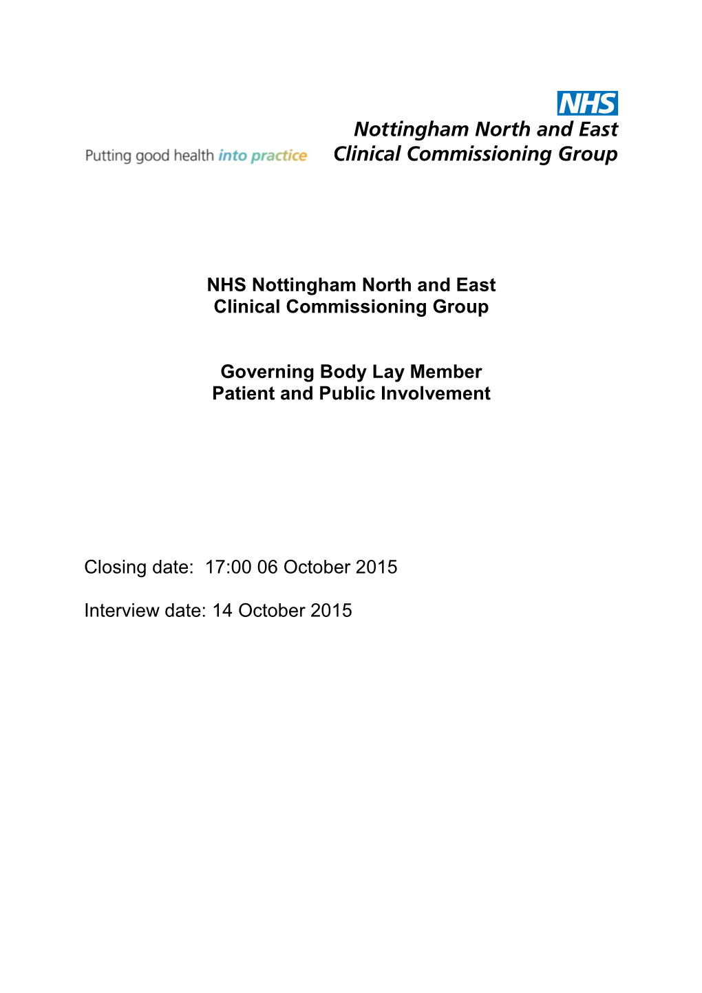 NHS Nottingham North and East Clinical Commissioning Group
