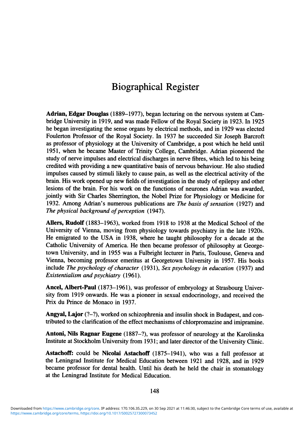 Biographical Register