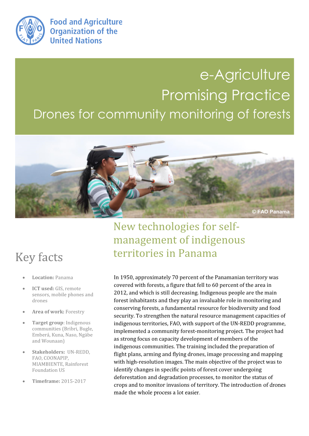 E-Agriculture Promising Practice: Drones for Community Monitoring Of