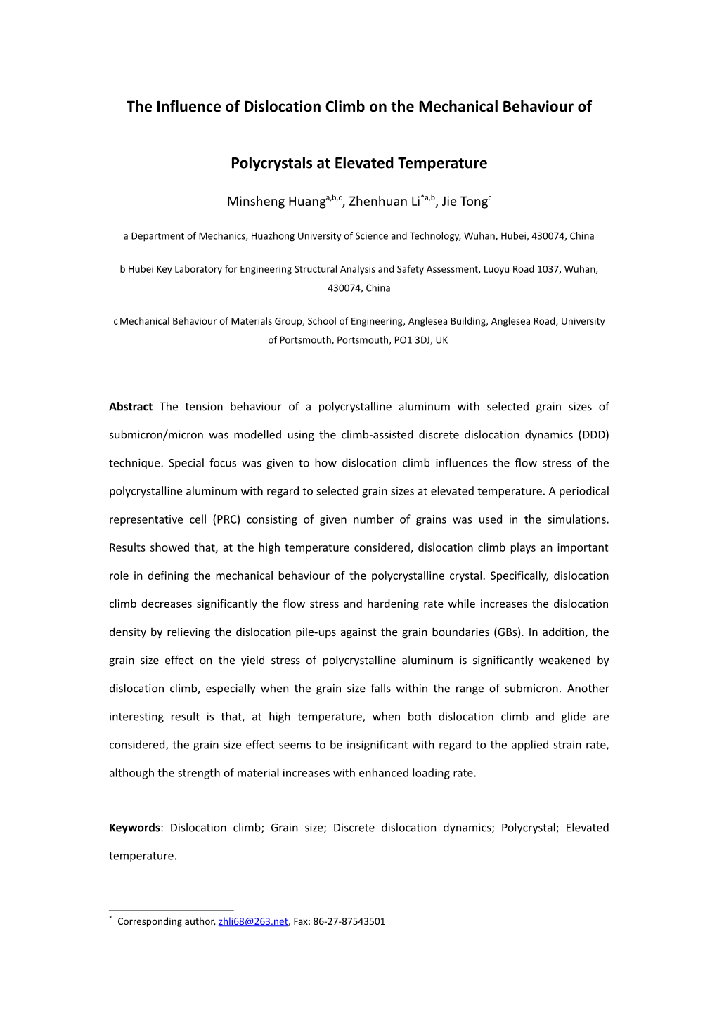 Dislocation Climb Influences Grain Size Effect at Elevated Temperature