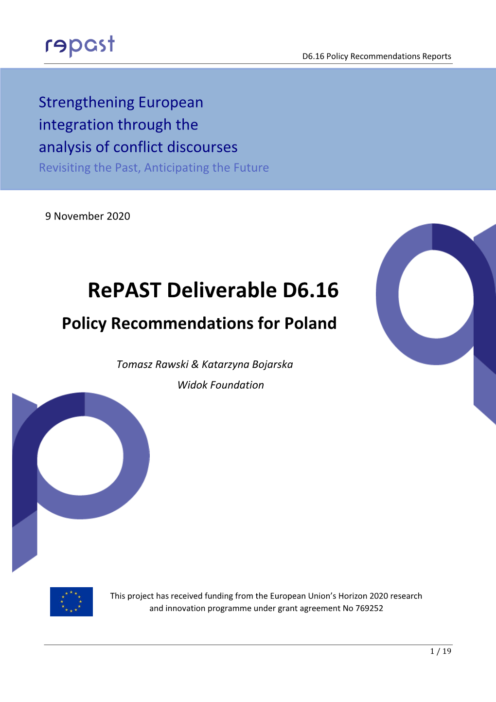 Strengthening European Integration Through the Analysis of Conflict Discourses Revisiting the Past, Anticipating the Future