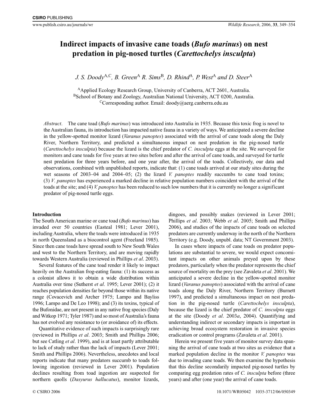 Impact of Cane Toads on Nest Predation