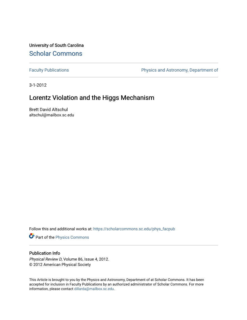 Lorentz Violation and the Higgs Mechanism