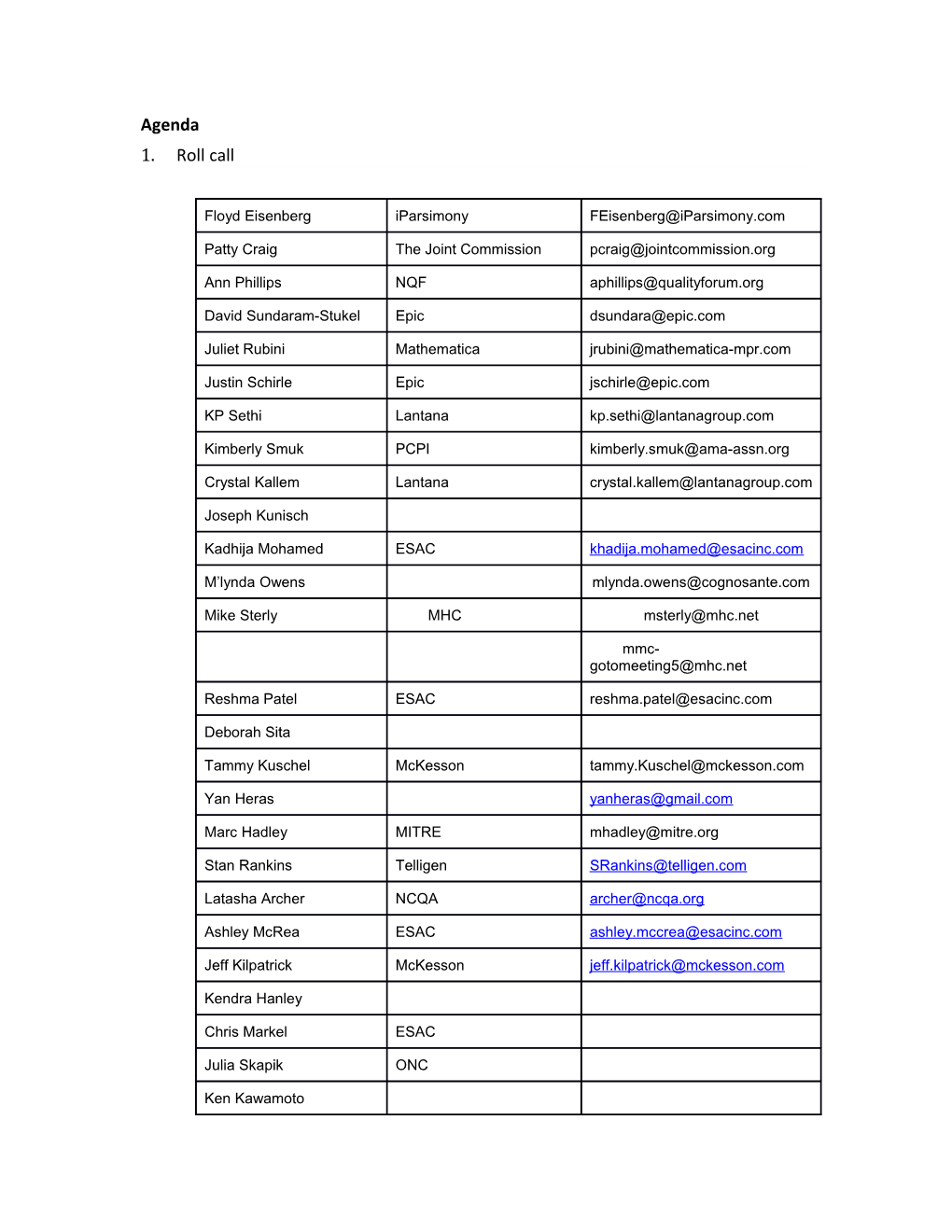 A. Additions / Modifications to Theagenda