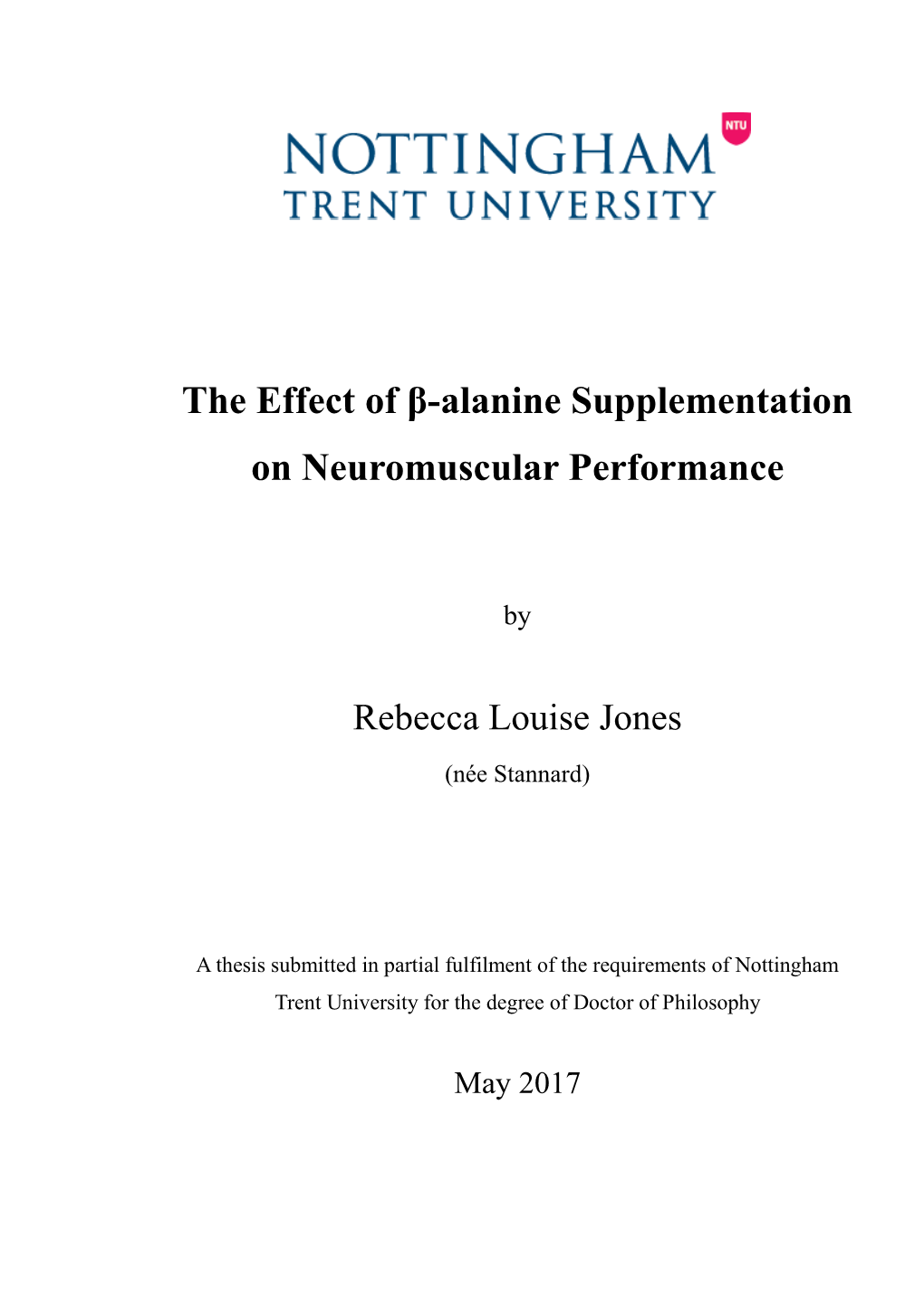 The Effect of Β-Alanine Supplementation on Neuromuscular Performance