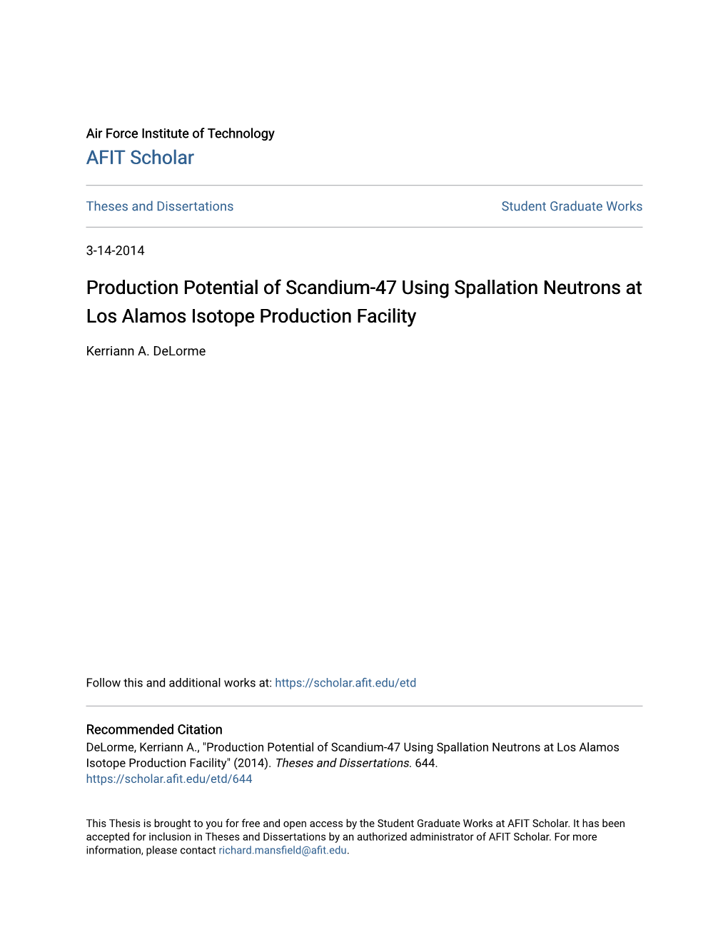 Production Potential of Scandium-47 Using Spallation Neutrons at Los Alamos Isotope Production Facility
