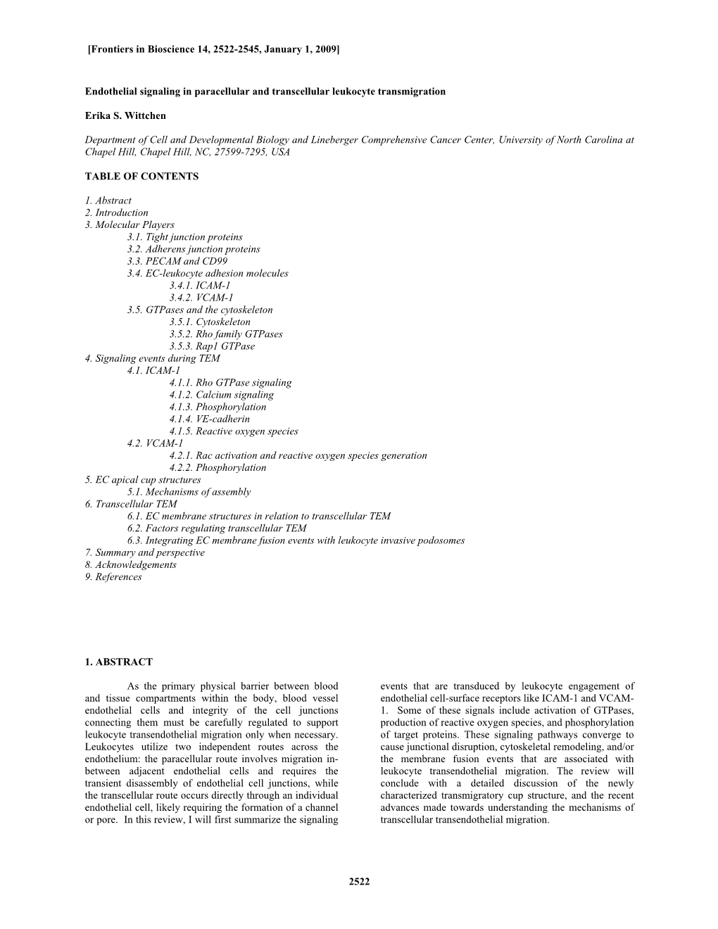 2522 Endothelial Signaling in Paracellular and Transcellular