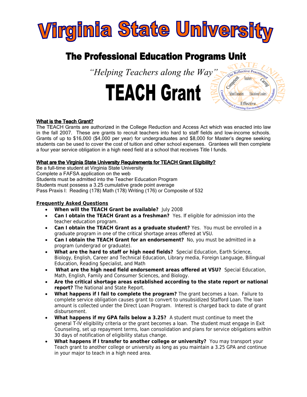 What Is the Teach Grant?