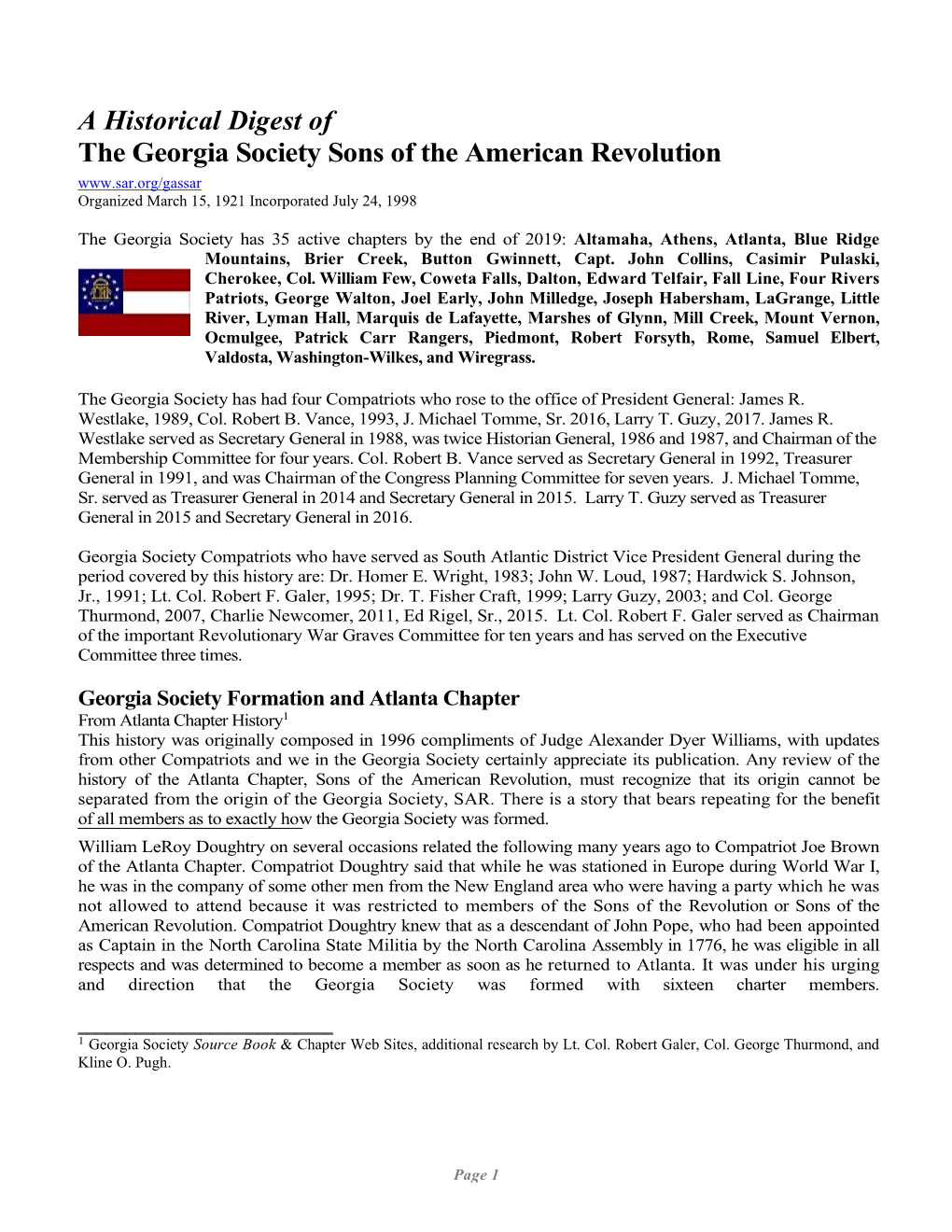 GASSAR History, Our Year Was Indeed Eventful—Ending Not with a Whimper, but with the Patriotic Bang of Muskets and Cannons!