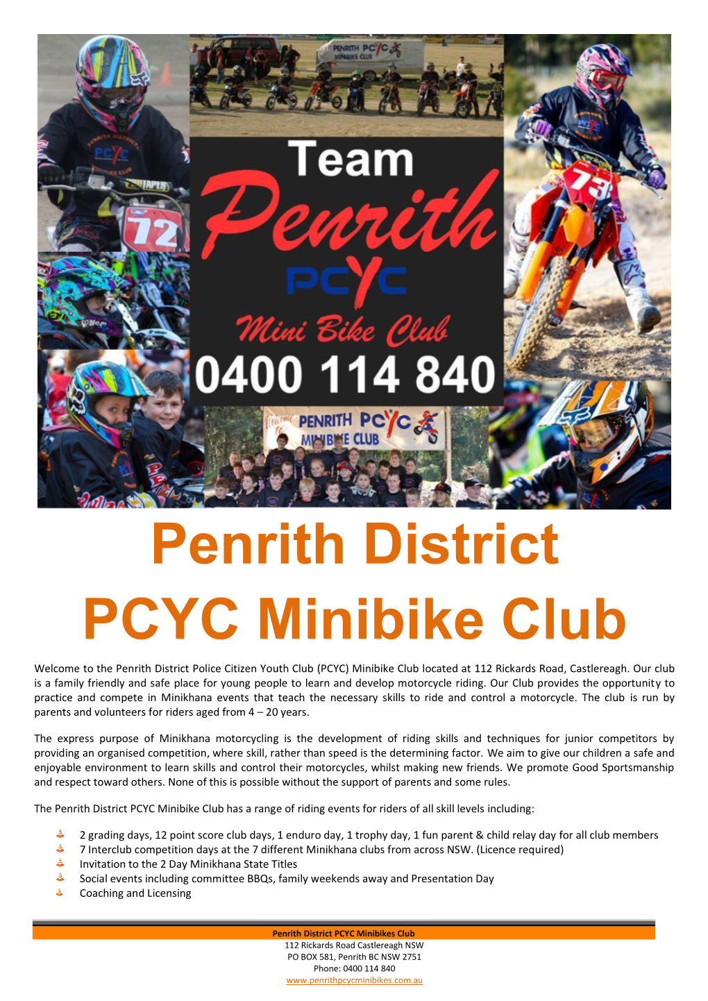 Penrith PCYC Minibike Club