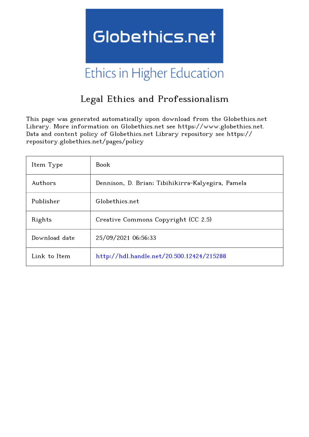 Legal Ethics and Professionalism