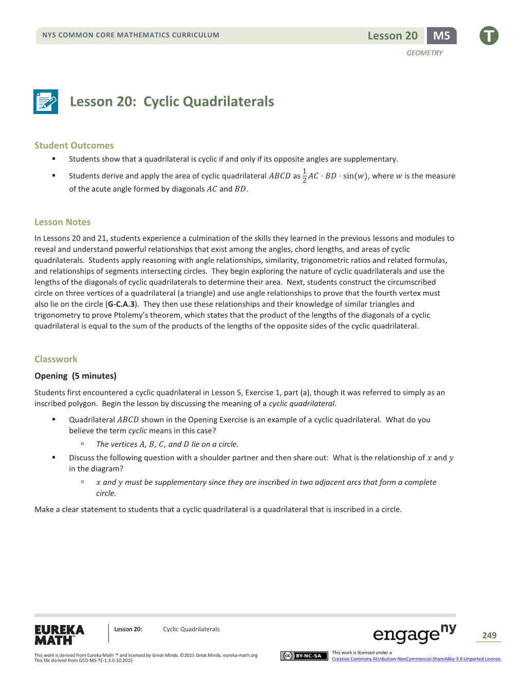 Cyclic Quadrilaterals