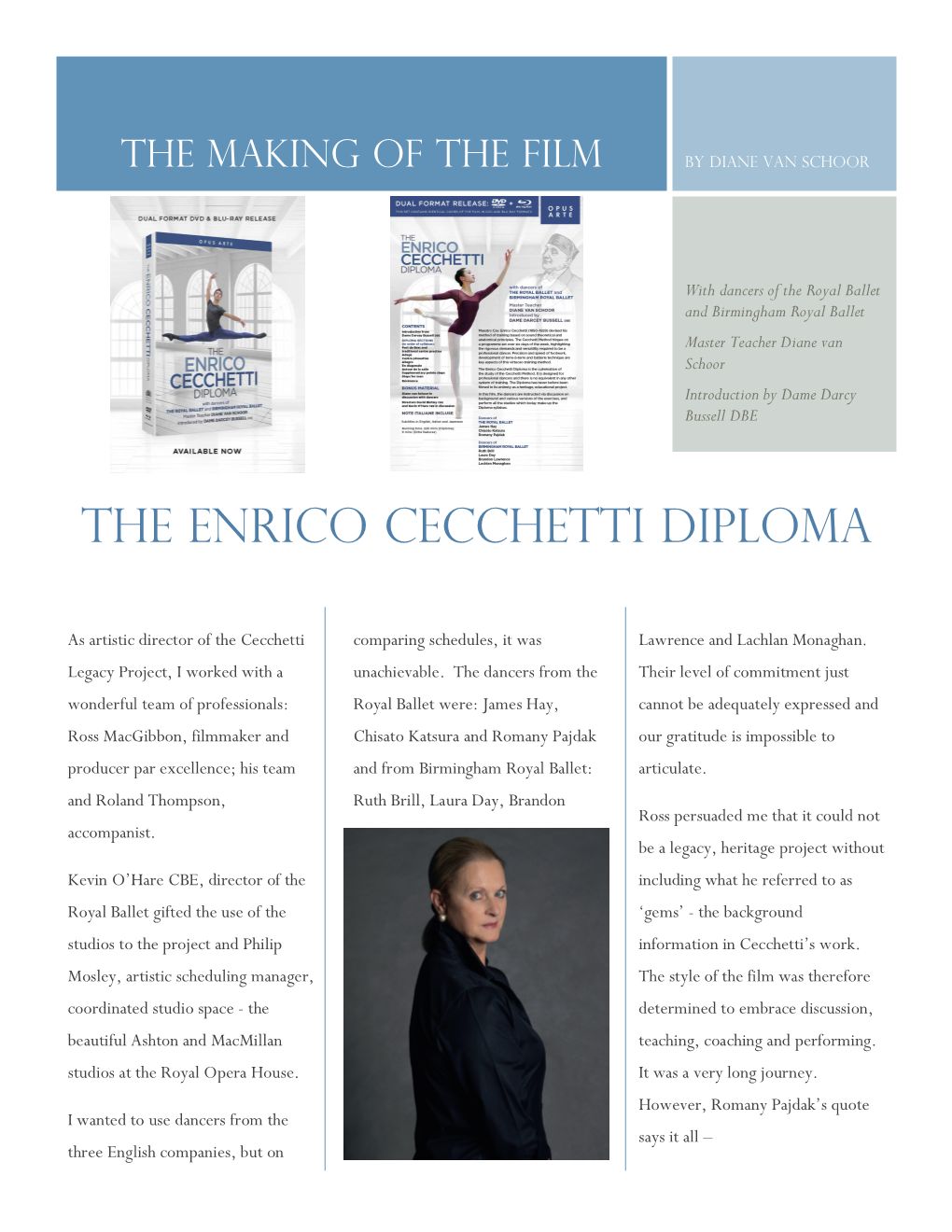 The Enrico Cecchetti Diploma