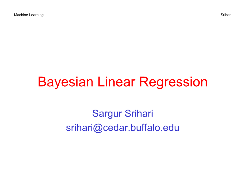 Bayesian Linear Regression