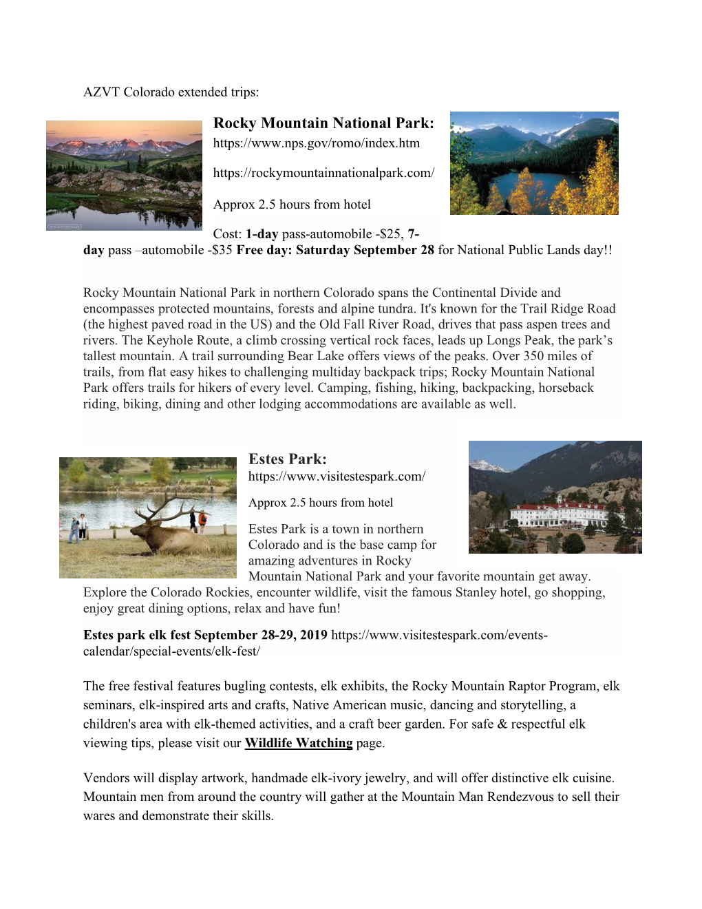 Rocky Mountain National Park: Estes Park
