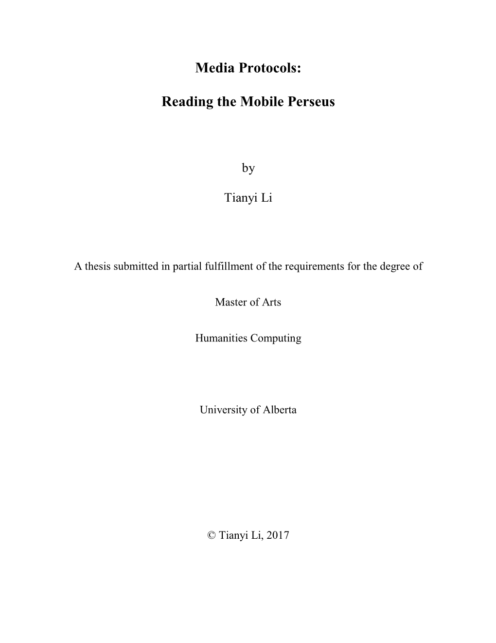 Reading the Mobile Perseus