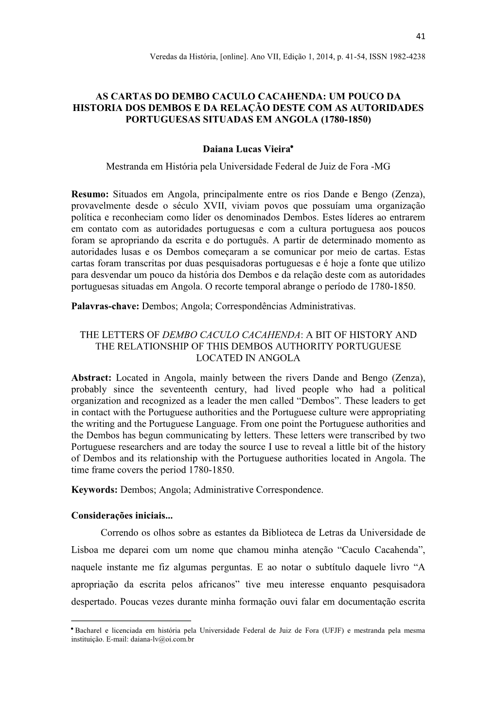 As Cartas Do Dembo Caculo Cacahenda Um Pouco Da Historia Dos Dembos E Da Relação Deste Com As 2922