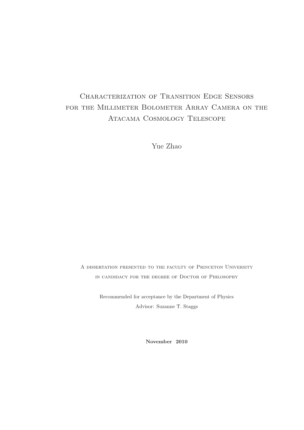 Characterization of Transition Edge Sensors for the Millimeter Bolometer Array Camera on the Atacama Cosmology Telescope