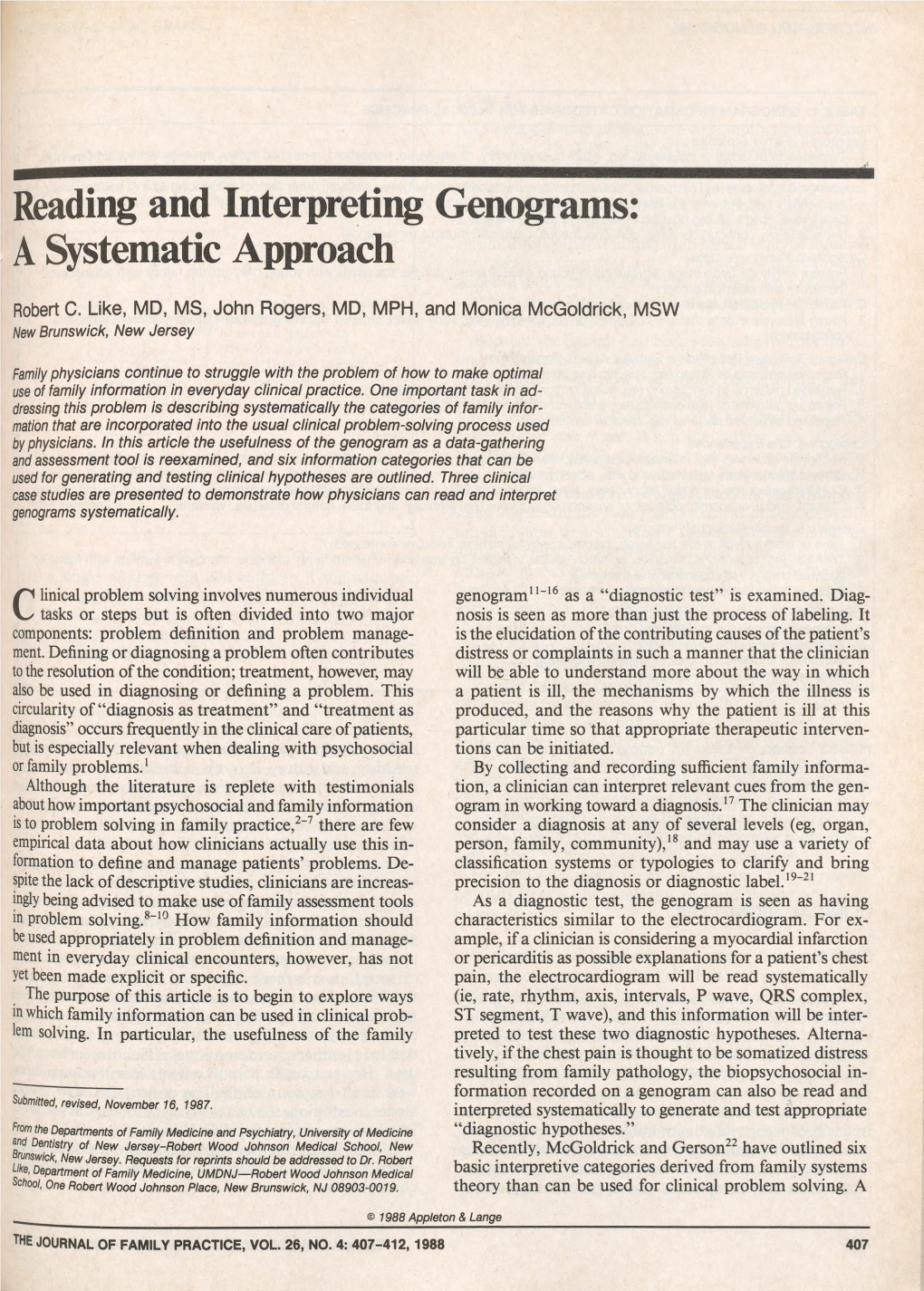 Reading and Interpreting Genograms: a Systematic Approach