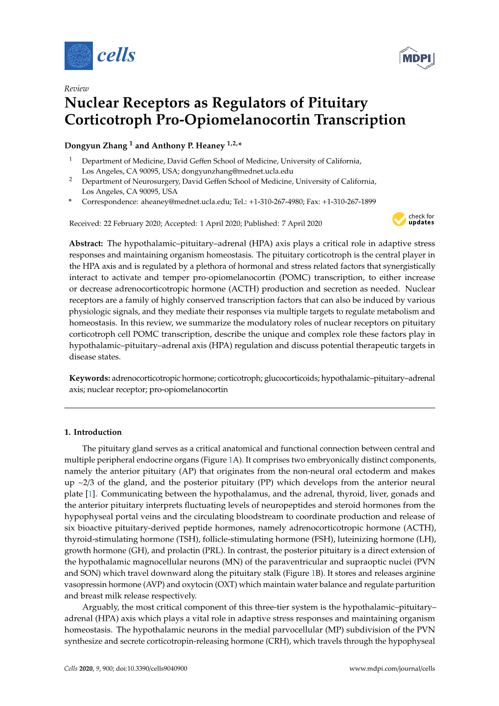 Nuclear Receptors As Regulators of Pituitary Corticotroph Pro-Opiomelanocortin Transcription