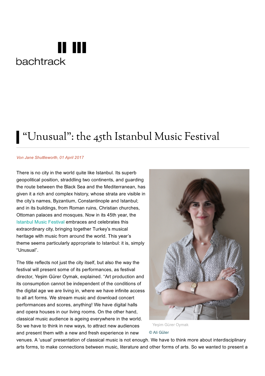 Unusual: the 45Th Istanbul Music Festival Bachtrack, İngiltere
