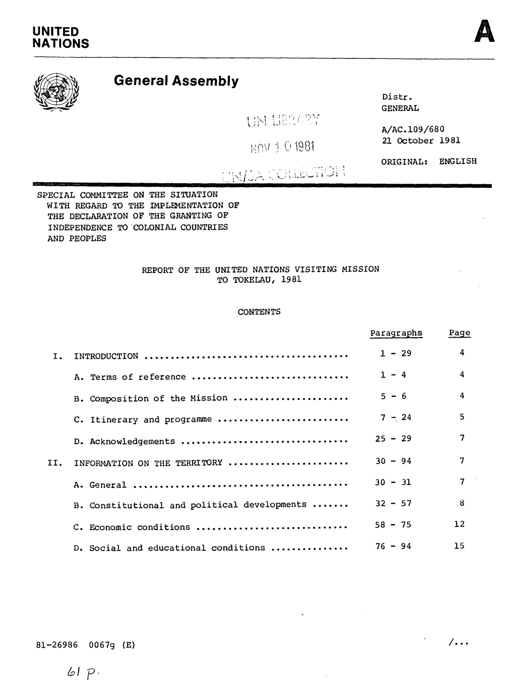 General Assembly Distr