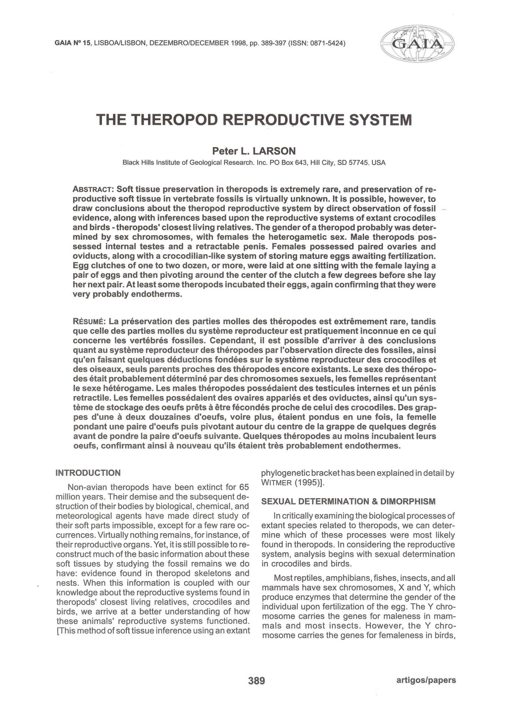 The Theropod Reproductive System