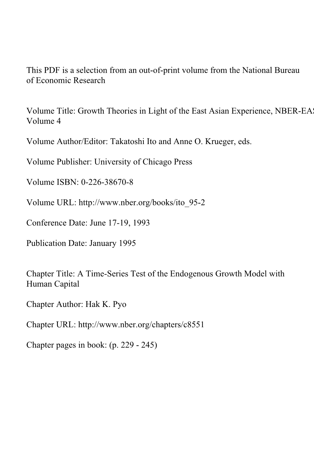 A Time-Series Test of the Endogenous Growth Model with Human Capital