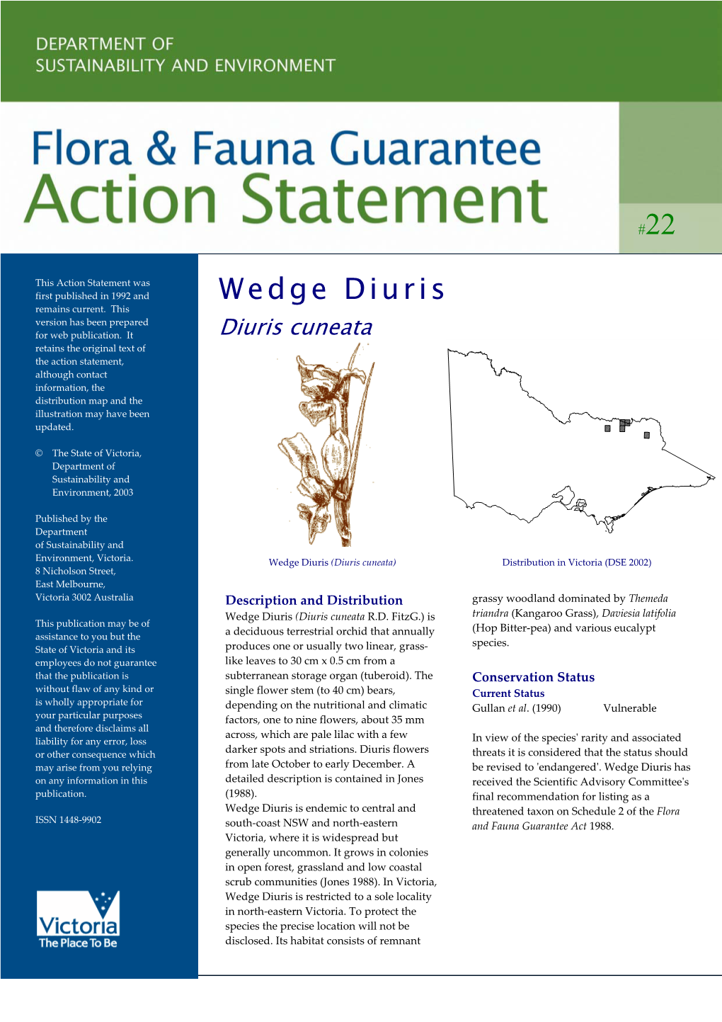 Wedge Diuris Version Has Been Prepared for Web Publication