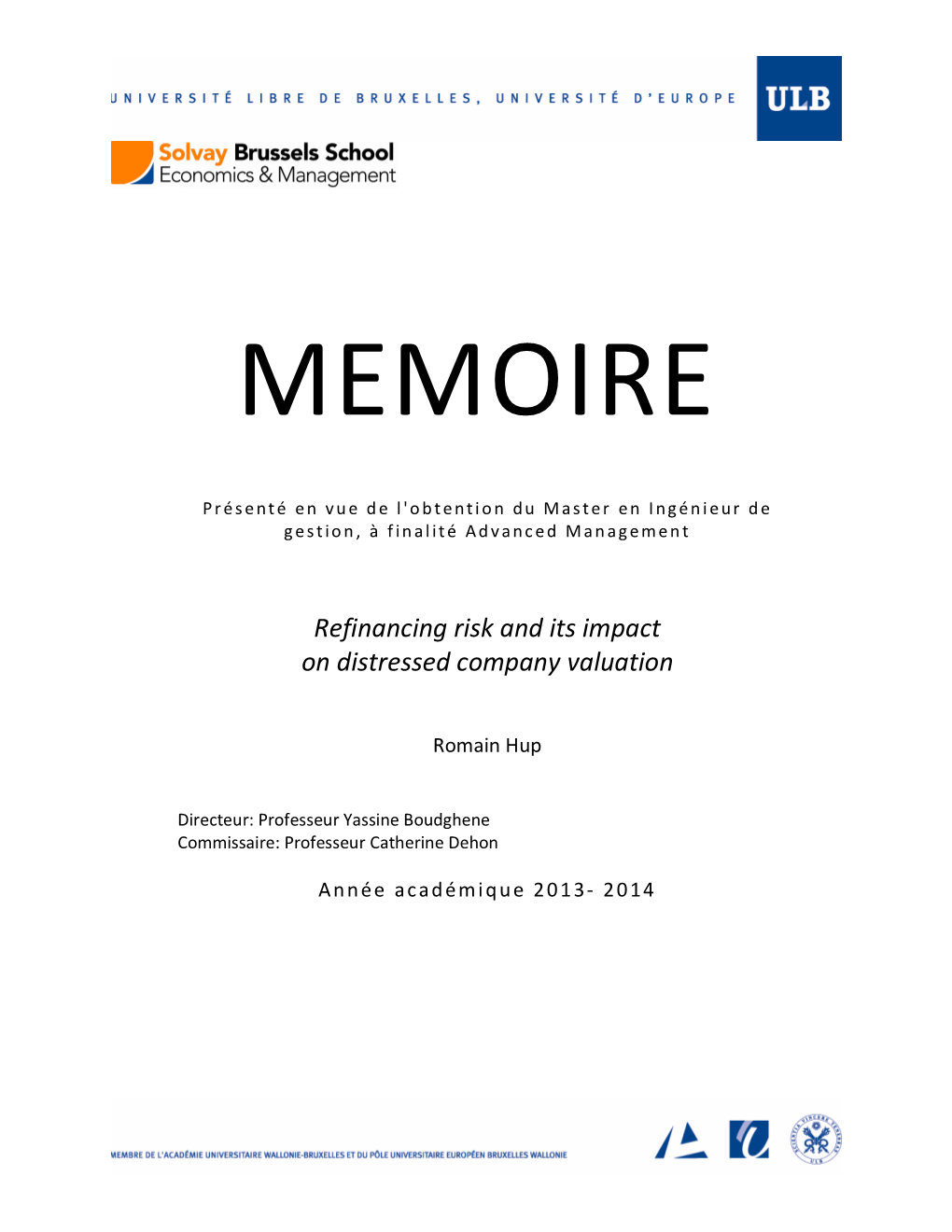 Refinancing Risk and Its Impact on Distressed Company Valuation