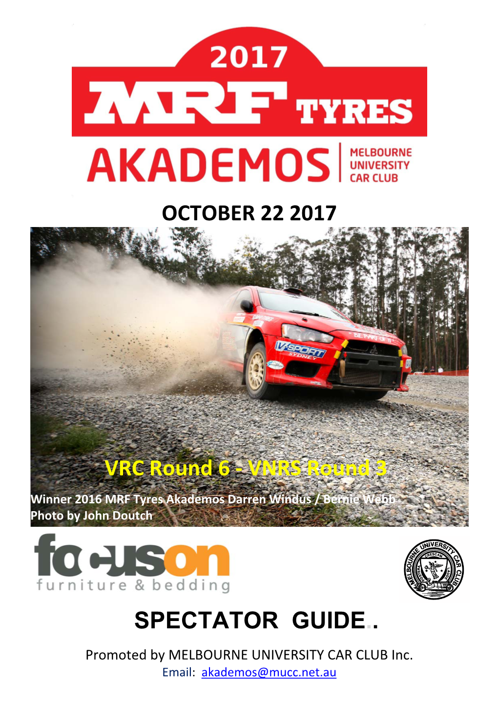 OCTOBER 22 2017 SPECTATOR GUIDE.. VRC Round 6