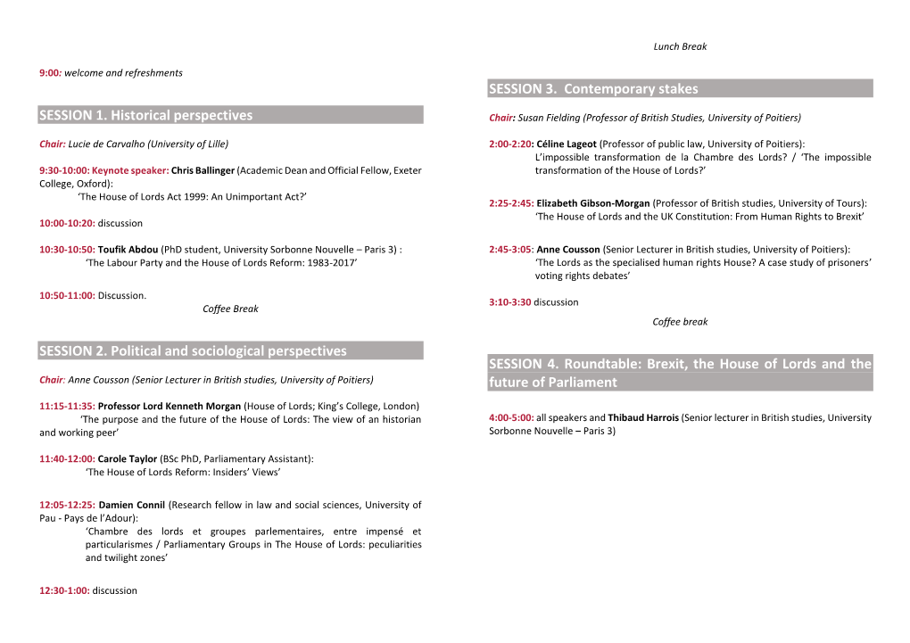 SESSION 3. Contemporary Stakes