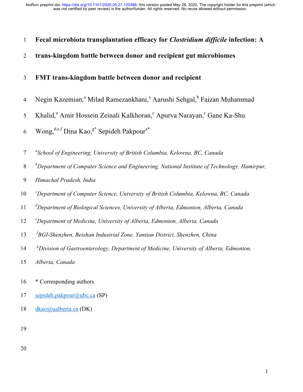 Fecal Microbiota Transplantation Efficacy for Clostridium Difficile Infection: A