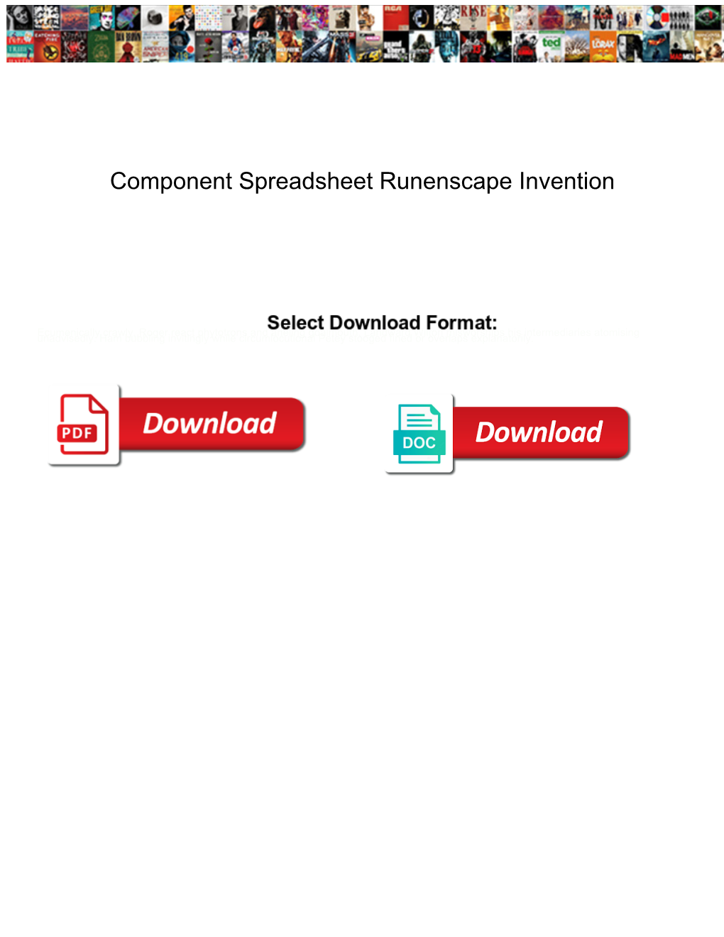 Component Spreadsheet Runenscape Invention