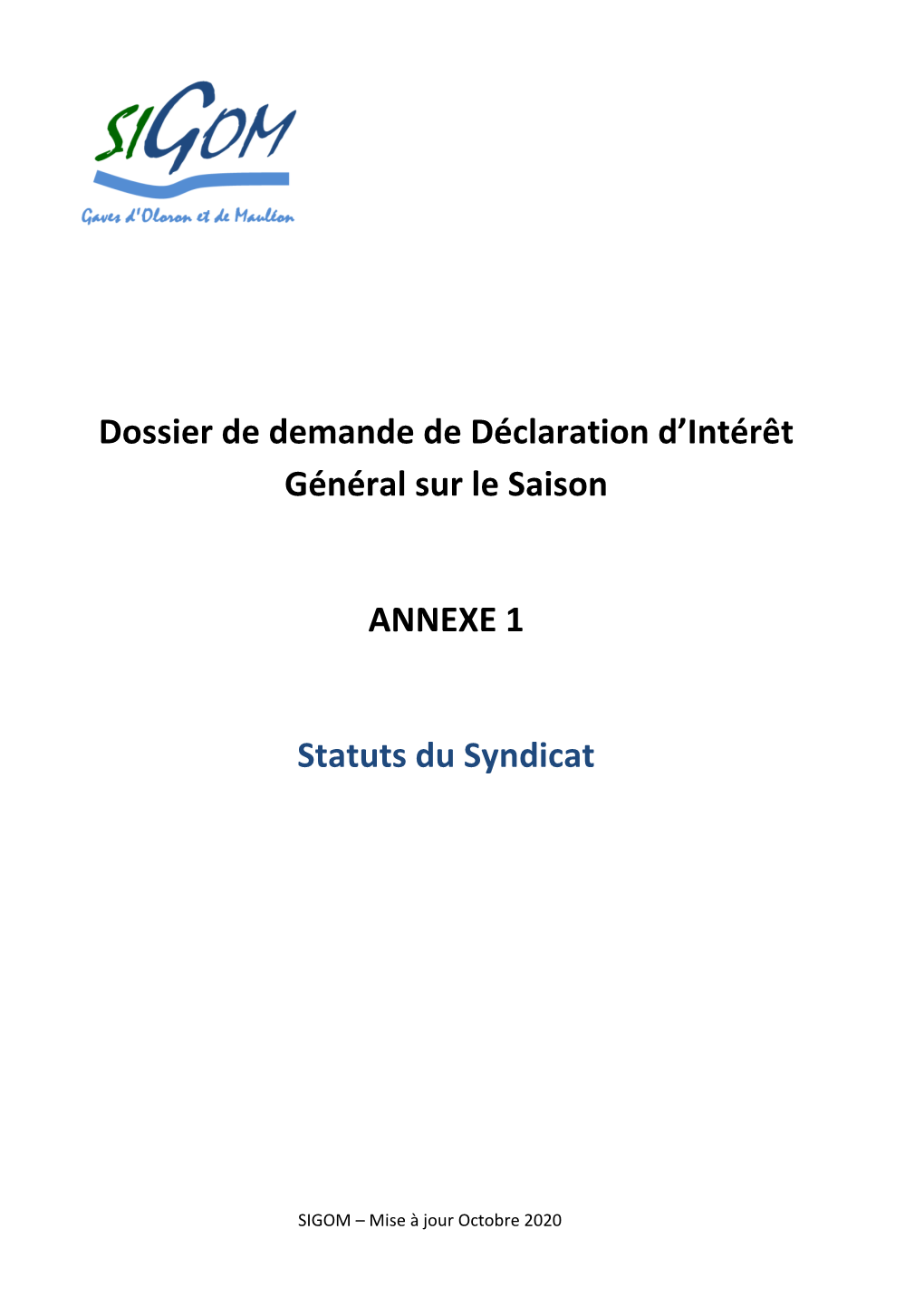 Dossier De Demande De Déclaration D'intérêt Général Sur Le Saison