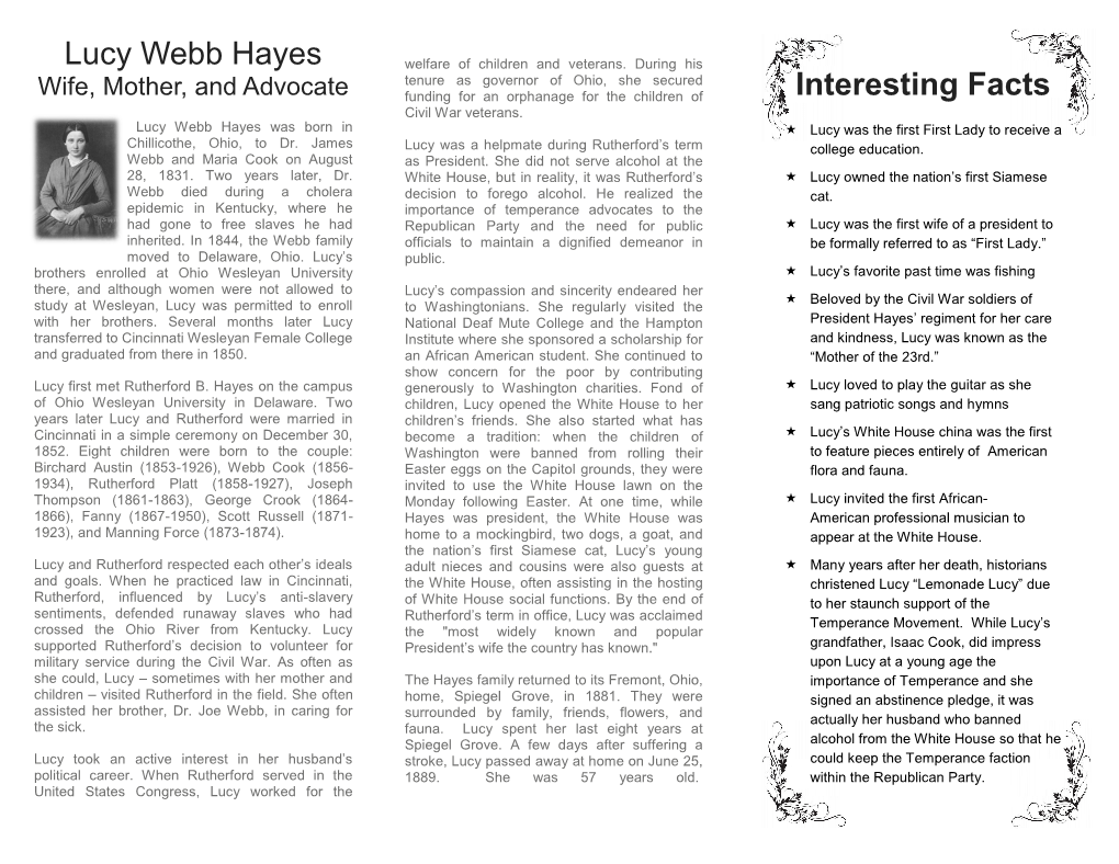 Lucy Webb Hayes Interesting Facts