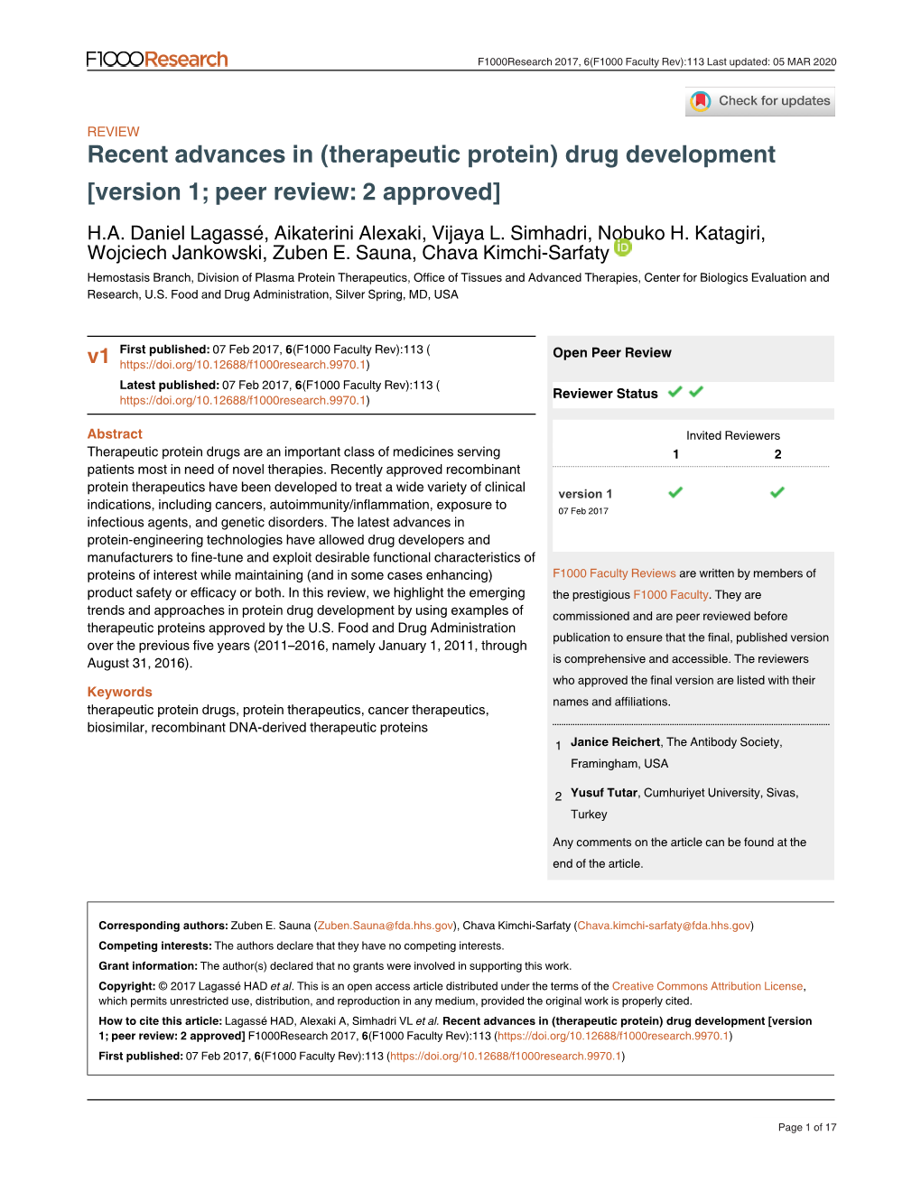 Drug Development [Version 1; Peer Review: 2 Approved] H.A