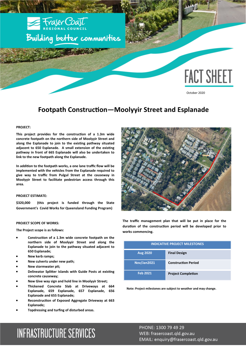 Footpath Construction—Moolyyir Street and Esplanade