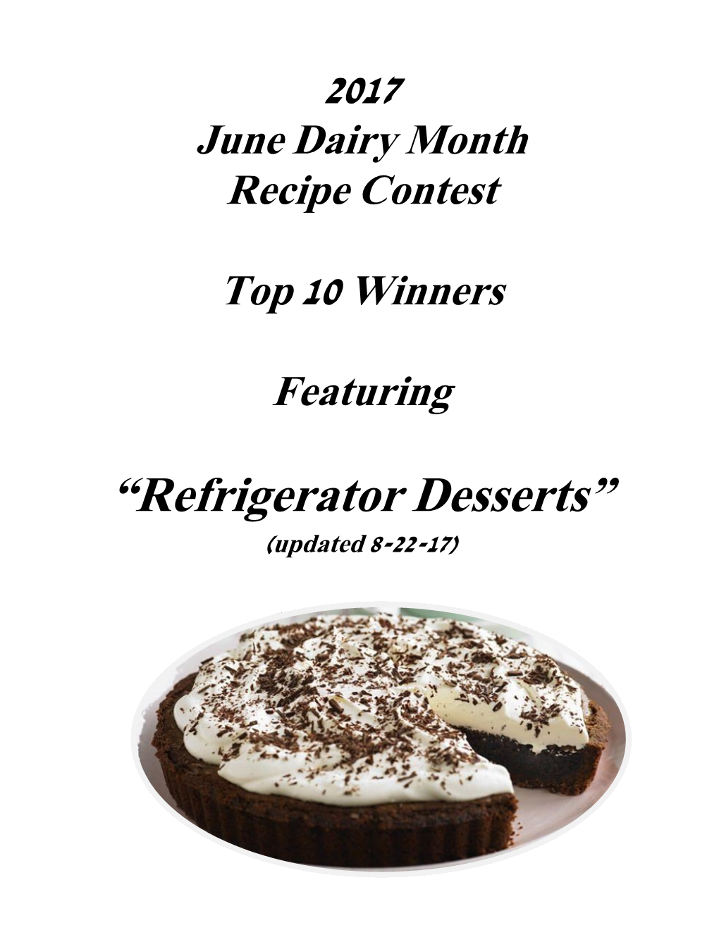 2017 June Dairy Month Recipe Contest