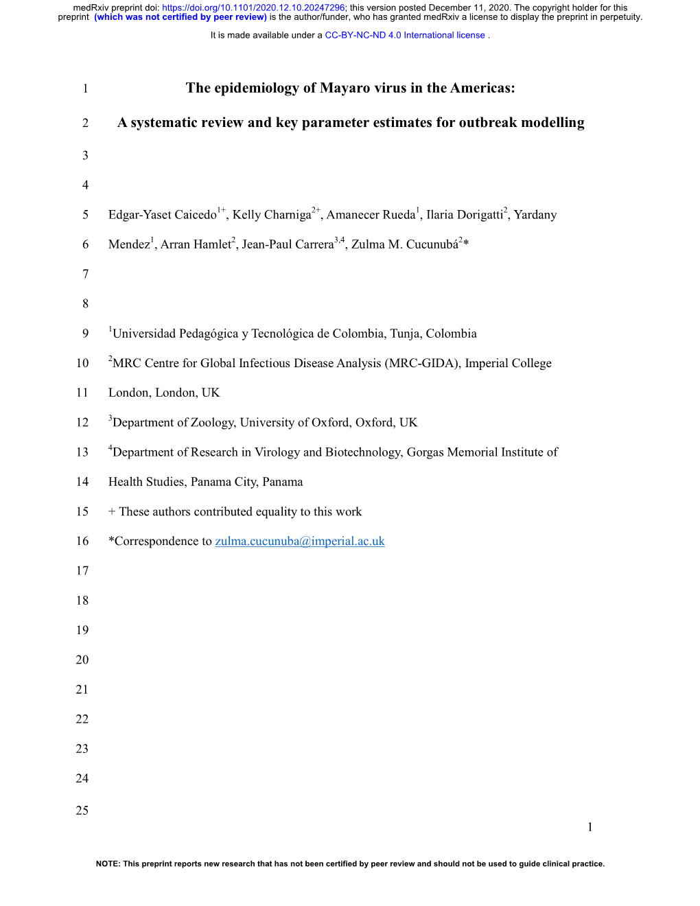 The Epidemiology of Mayaro Virus in the Americas: a Systematic Review