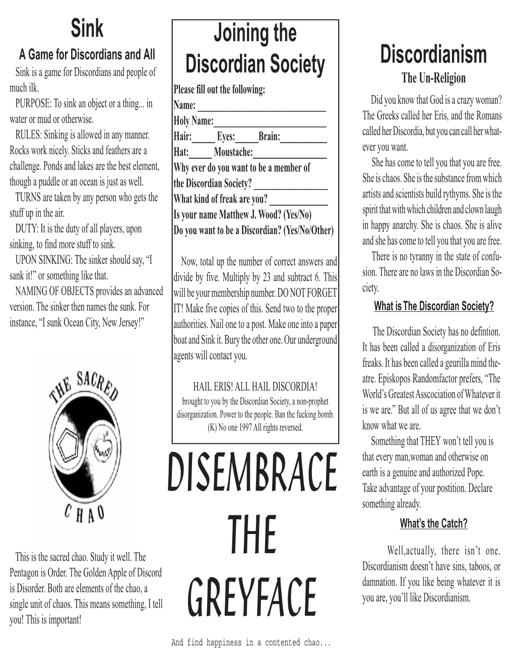 Discordianism Brochure