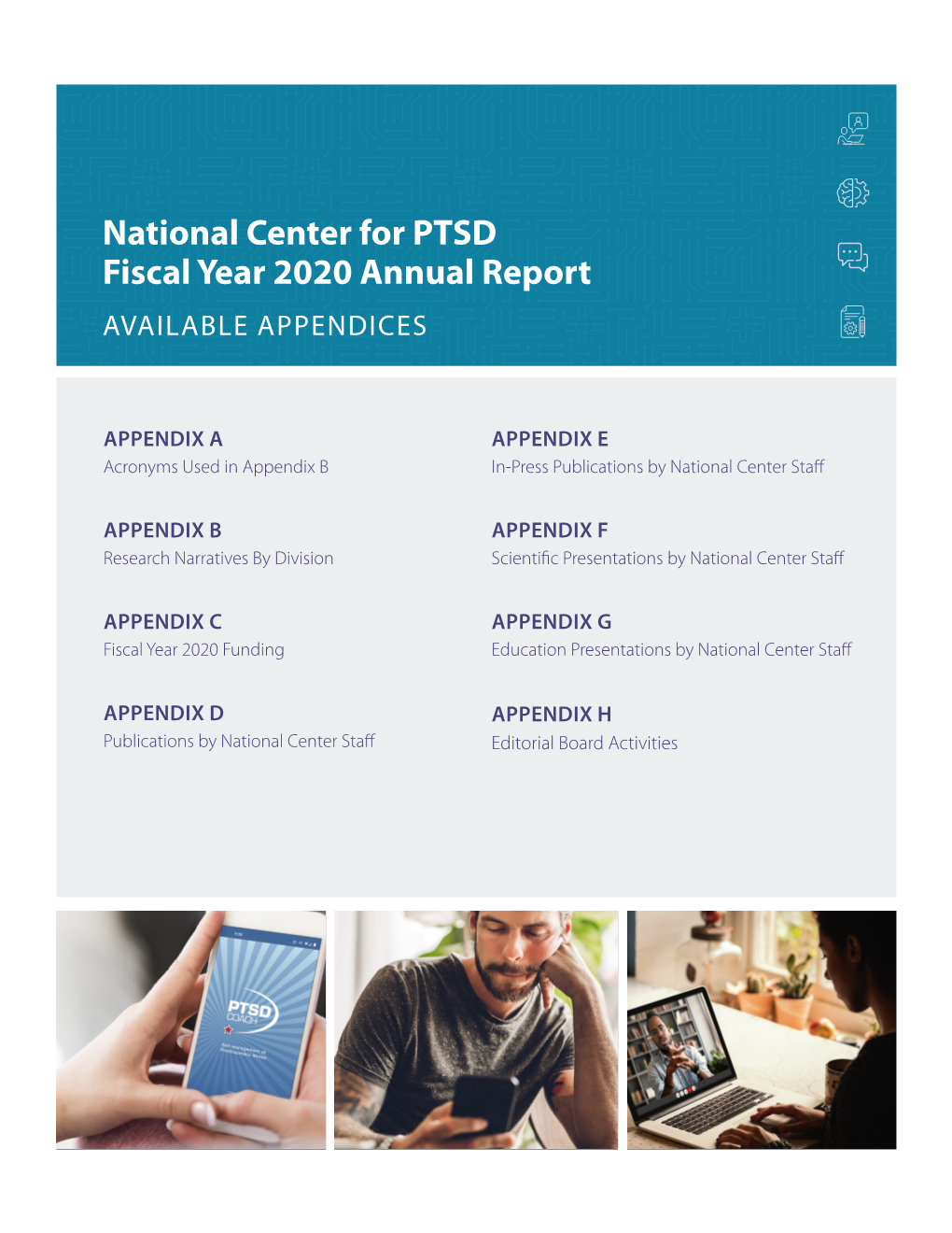 National Center for PTSD Fiscal Year 2020 Annual Report AVAILABLE APPENDICES