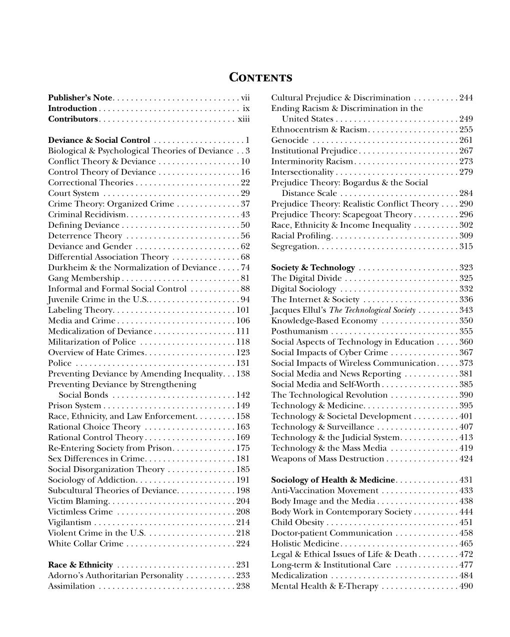 Table of Contents